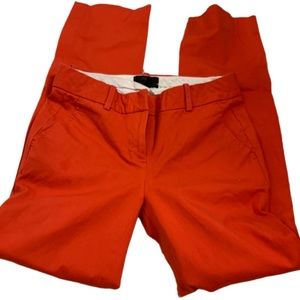 J. Crew red orange stretch cotton khaki pants